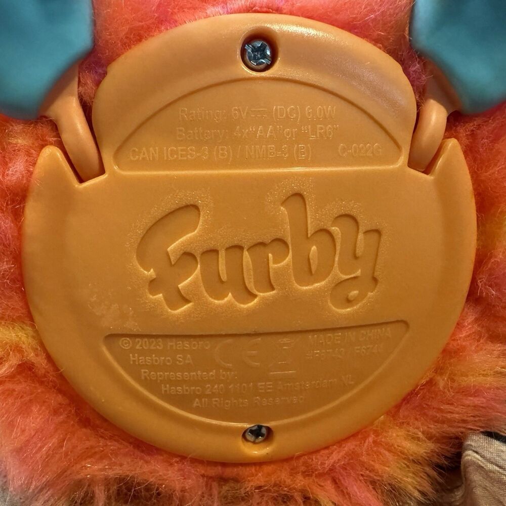2023 Hasbro Furby Coral Interactive Plush Toy Light Up Ears Orange Blue - Picture 7 of 7